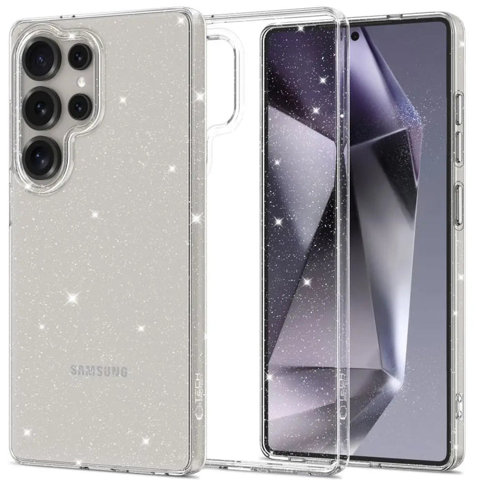 Tech-Protect FlexAir Case for Samsung Galaxy S25 Ultra - Clear-Glitter - Cell phone cases and covers<<<HurtelXML