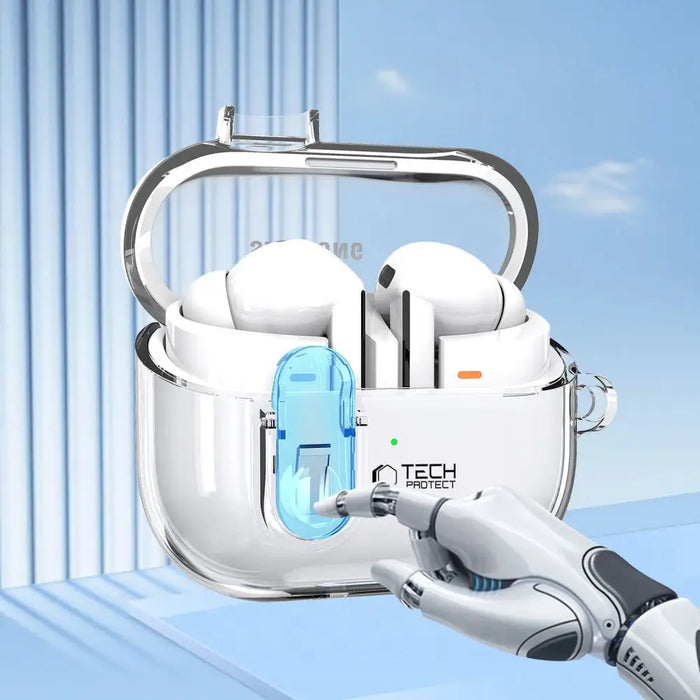 Tech-Protect FlexAir Case with Carabiner for Samsung Galaxy Buds 3 / 3 Pro - Transparent - Cell phone cases