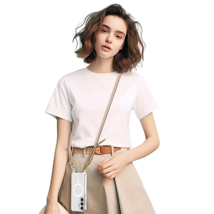 Tech-Protect FlexAir Chain MagSafe Case for Samsung Galaxy S25 - Black-Beige - Cell phone cases and covers<<<HurtelXML