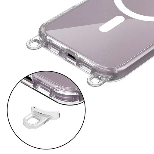 Tech-Protect FlexAir Chain MagSafe iPhone 16 Case - Clear + 2 Lanyards (Black & Taupe) - Cell phone cases