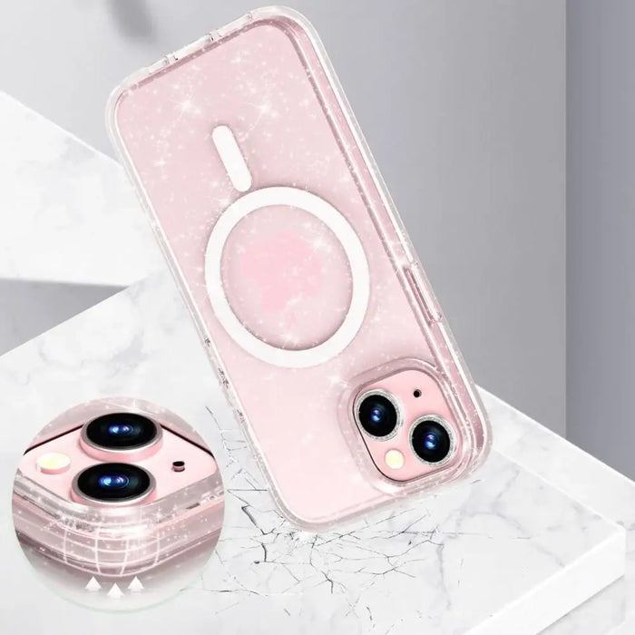 Tech-Protect FlexAir Hybrid MagSafe iPhone 15 Pro Case - Clear Glitter - Cell phone cases and covers<<<HurtelXML