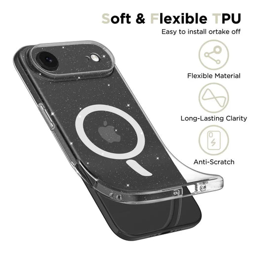 Tech-Protect FlexAir MagSafe Case for iPhone 17 Air - Clear Glitter - Cell phone cases and covers<<<HurtelXML