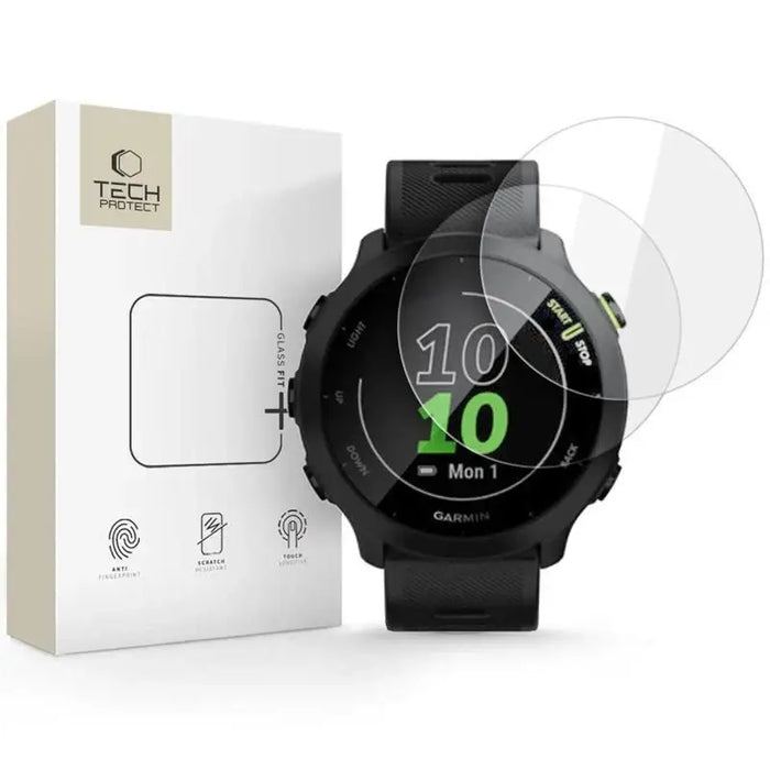 Tech-Protect Glass Fit+ 2-pack tempered glass for Garmin Forerunner 55 - clear - Cell phone tempered glass<<<HurtelXML