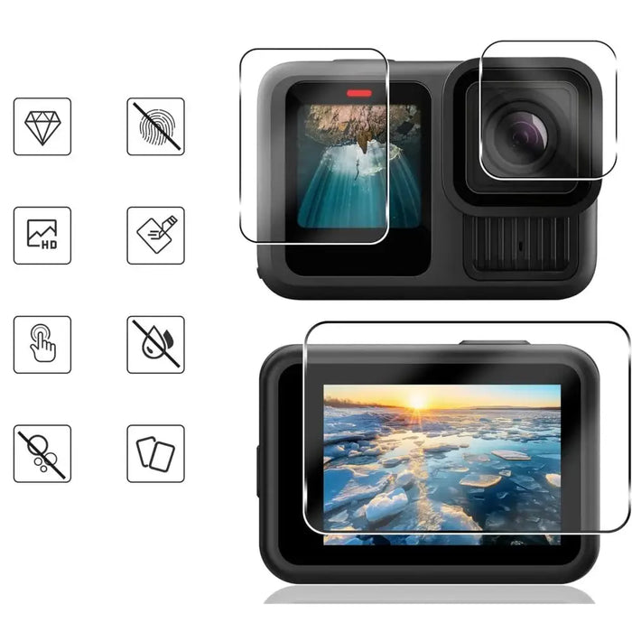 Tech-Protect Glass Fit+ 2-pack tempered glass for GoPro Hero 9 / 10 / 11 / 12 - transparent - Cell phone tempered