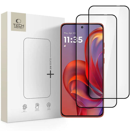 Tech-Protect Glass Fit+ 2-pack tempered glass for Motorola Edge 50 Neo / 60 Neo - black - Cell phone tempered