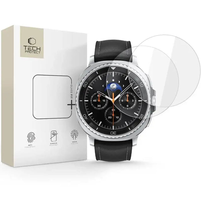 Tech-Protect Glass Fit+ 2-pack tempered glass for Samsung Galaxy Watch 8 Classic 46 mm - transparent - Cell phone