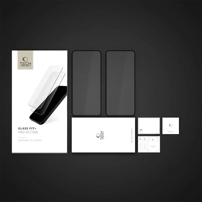 Tech-Protect Glass Fit +2-Pack Tempered Glass for Xiaomi Redmi Note 14 4G / 5G - Black - Cell phone tempered