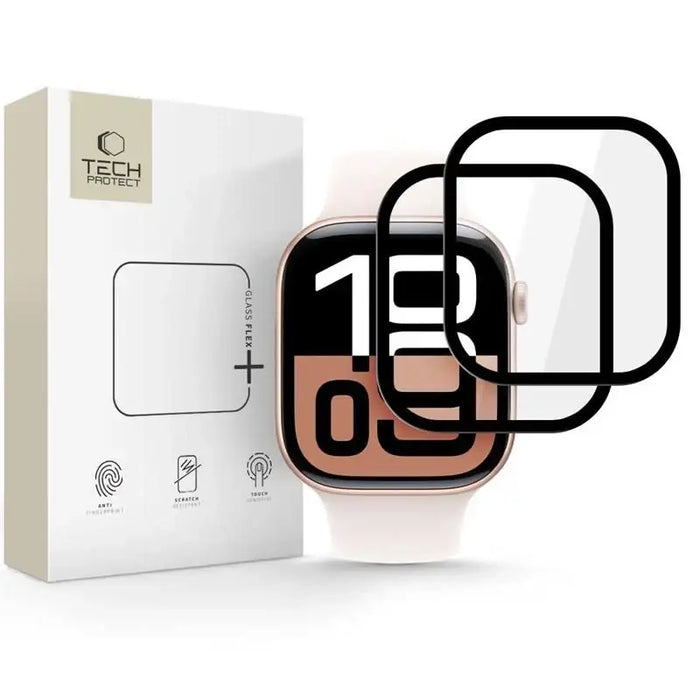 Tech-Protect Glass Flex+ Hybrid Glass 2-pack for Apple Watch 10 42mm - Black - Cell phone tempered glass<<<HurtelXML