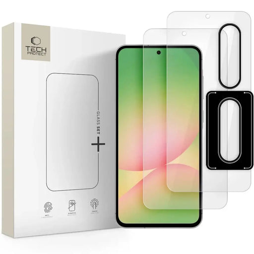 Tech-Protect Glass Set+ Tempered Glass for Samsung Galaxy A36 / A56 5G - Transparent - Cell phone tempered