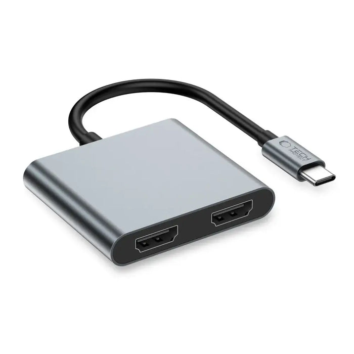 Tech-Protect HB08 4in1 USB-C + USB2.0 + 2 x HDMI 4K 60HZ adapter - gray - USB adapters<<<HurtelXML