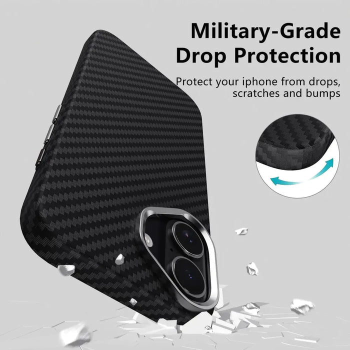 Tech-Protect Ion Carbon MagSafe case for iPhone 17 - black and silver - Cell phone cases and covers<<<HurtelXML