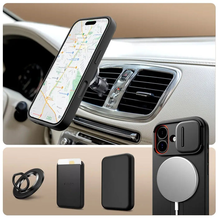 Tech-Protect Kevlar Aura MagSafe Case for iPhone 17 - Black - Cell phone cases and covers<<<HurtelXML