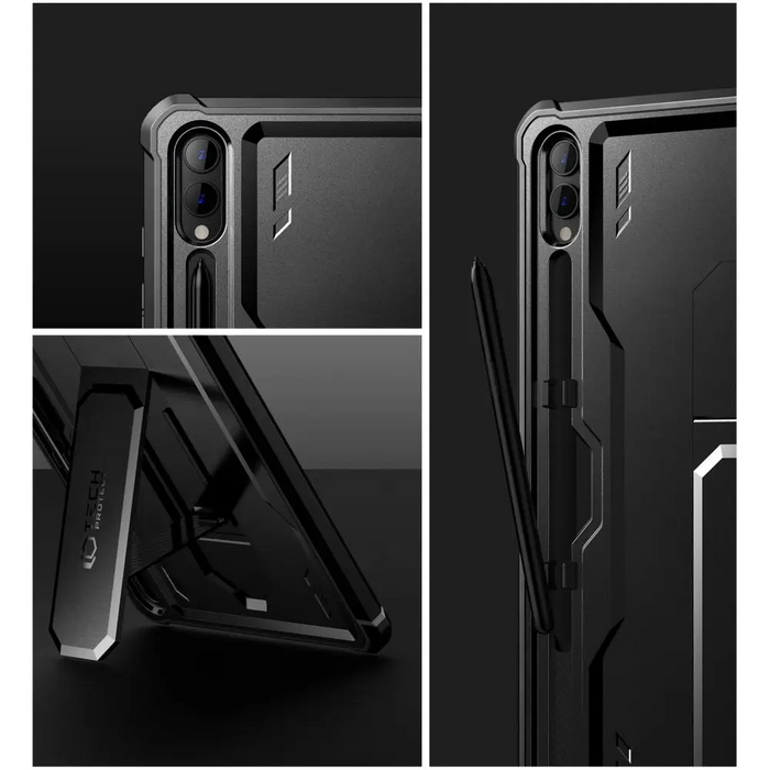 Tech-Protect Kevlar Pro Case for Samsung Galaxy Tab S9+ 12.4’’ X810 / X816B - Black - Cell phone cases