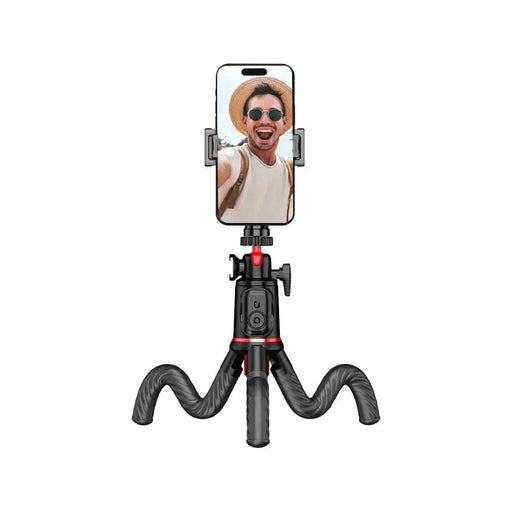 Tech-Protect L07S Bluetooth Selfie Stick with Flexible Tripod up to 54cm and 360 Head - Black - Photo