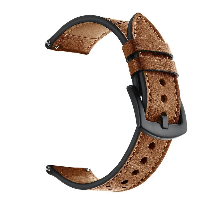 Tech-Protect Leather Strap for Samsung Galaxy Watch 4 / 5 / 5 Pro / 6 / 7 / FE - Brown - Other cell phone