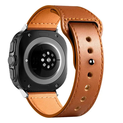 Tech-Protect LeatherFit Strap for Samsung Galaxy Watch Ultra (47mm) - Brown - Other cell phone equipment<<<HurtelXML