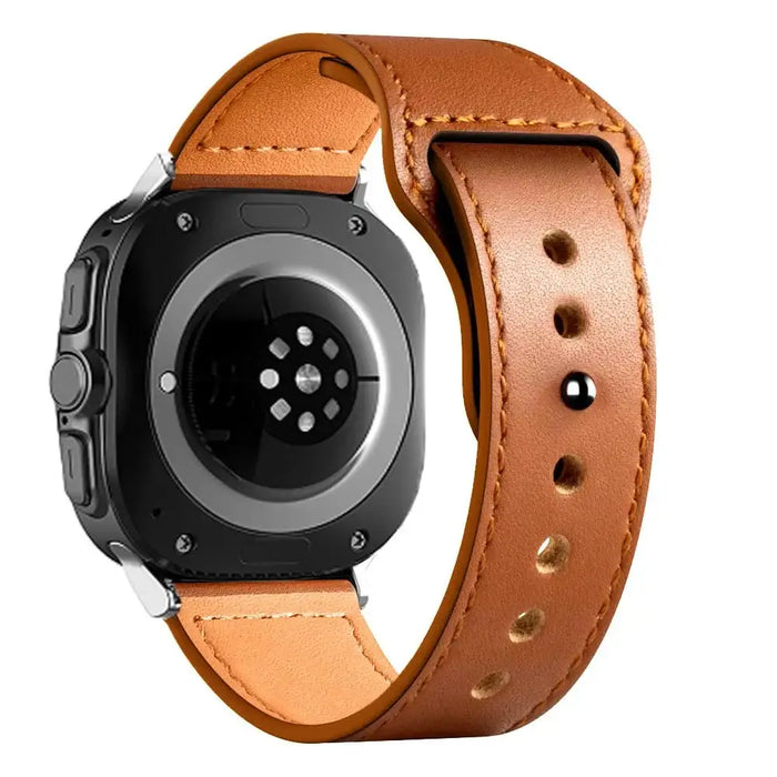 Tech-Protect LeatherFit Strap for Samsung Galaxy Watch Ultra (47mm) - Brown - Other cell phone equipment<<<HurtelXML