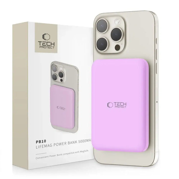 Tech-Protect LifeMag MagSafe PB10 5000mAh Power Bank - Pink - Powerbanks<<<HurtelXML