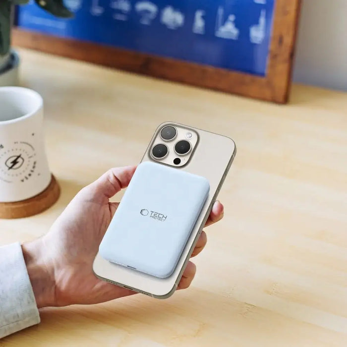 Tech-Protect LifeMag PB10 Powerbank with MagSafe 5000mAh 15W USB-C port - blue + USB-C cable - Powerbanks<<<HurtelXML