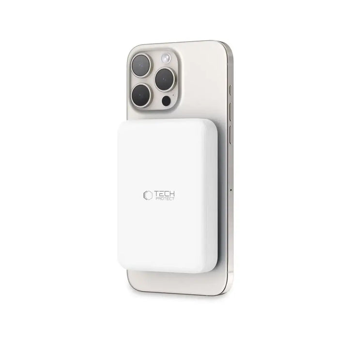 Tech-Protect LifeMag PB11 Powerbank with MagSafe 10000mAh 15W USB-C port - white + USB-C cable - Powerbanks<<<HurtelXML