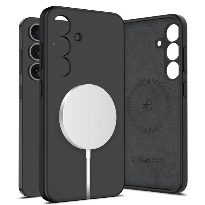 Tech-Protect Liquid Silicone MagSafe Case for Samsung Galaxy S25 - Black - Cell phone cases and covers<<<HurtelXML