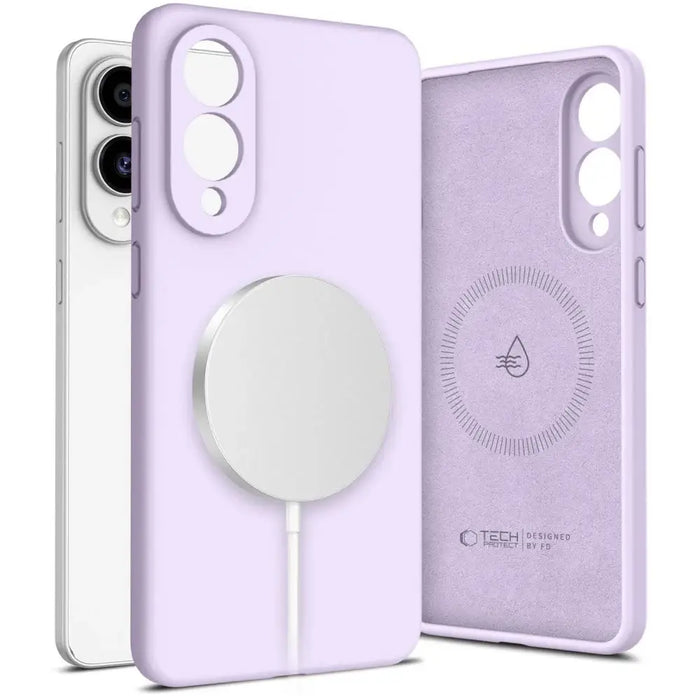 Tech-Protect Liquid Silicone MagSafe Case for Samsung Galaxy S25 Edge - Purple - Cell phone cases and covers<<<HurtelXML