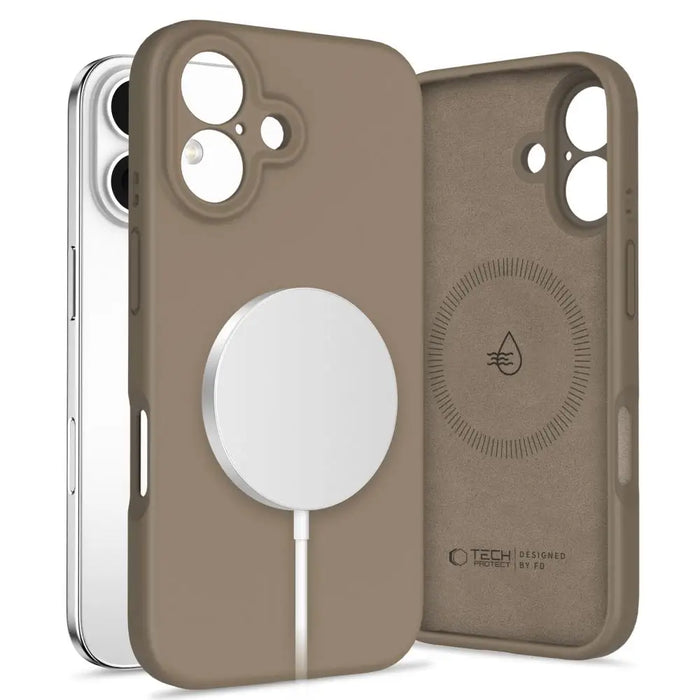 Tech-Protect Liquid Silicone MagSafe iPhone 16 Case - Brown - Cell phone cases and covers<<<HurtelXML