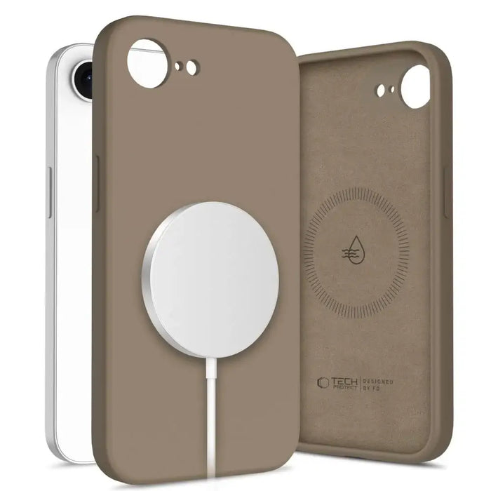 Tech-Protect Liquid Silicone MagSafe iPhone 16e Case - Brown - Cell phone cases and covers<<<HurtelXML