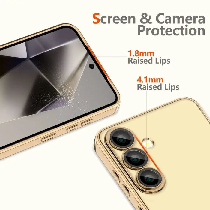 Tech-Protect MagFlex MagSafe Case for Samsung Galaxy S25 Edge - Transparent Gold - Cell phone cases