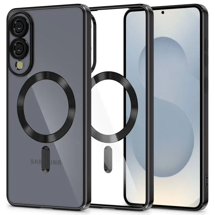 Tech-Protect MagFlex MagSafe Case for Samsung Galaxy S25 Edge - Clear Black - Cell phone cases and covers<<<HurtelXML