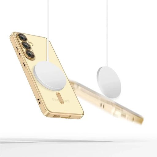 Tech-Protect MagFlex MagSafe Case for Samsung Galaxy S25 - Transparent Gold - Cell phone cases and covers<<<HurtelXML