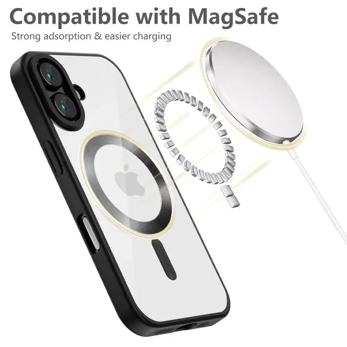 Tech-Protect MagFlex MagSafe iPhone 16 Case - Clear with Black Frame - Cell phone cases and covers<<<HurtelXML
