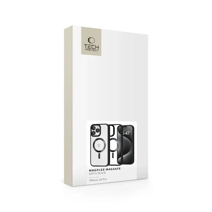 Tech-Protect MagFlex MagSafe iPhone 16 Pro Case - Clear with Black Frame - Cell phone cases and covers<<<HurtelXML