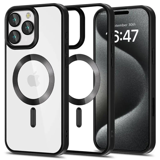 Tech-Protect MagFlex MagSafe iPhone 16 Pro Case - Clear with Black Frame - Cell phone cases and covers<<<HurtelXML