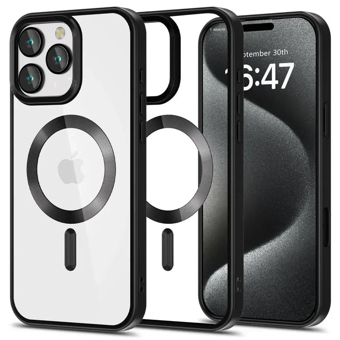 Tech-Protect MagFlex MagSafe iPhone 16 Pro Case - Clear with Black Frame - Cell phone cases and covers<<<HurtelXML