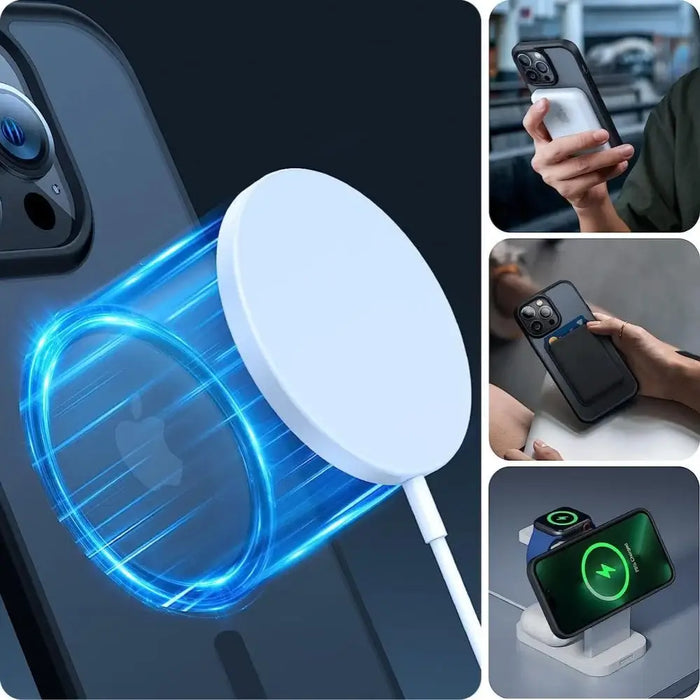 Tech-Protect MagMat MagSafe Case for iPhone 7 / 8 / SE 2020 / 2022 - Transparent Black - Cell phone cases