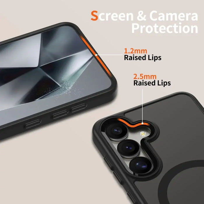 Tech-Protect MagMat MagSafe Case for Samsung Galaxy S25 - Clear Black - Cell phone cases and covers<<<HurtelXML