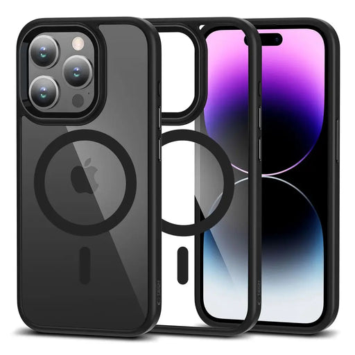 Tech-Protect MagMat MagSafe iPhone 15 Pro Case - Clear Black - Cell phone cases and covers<<<HurtelXML