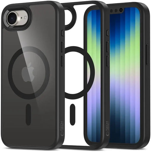 Tech-Protect MagMat MagSafe iPhone 16e Case - Black-Transparent - Cell phone cases and covers<<<HurtelXML