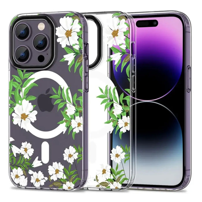 Tech-Protect MagMood MagSafe iPhone 14 Pro Max Case - Daisies with Leaves - Cell phone cases and covers<<<HurtelXML