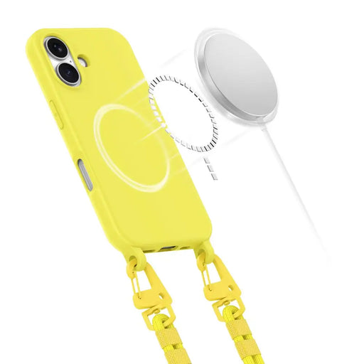 Tech-Protect MagNecklace MagSafe Case with Lanyard for iPhone 16 - Yellow - Cell phone cases and covers<<<HurtelXML