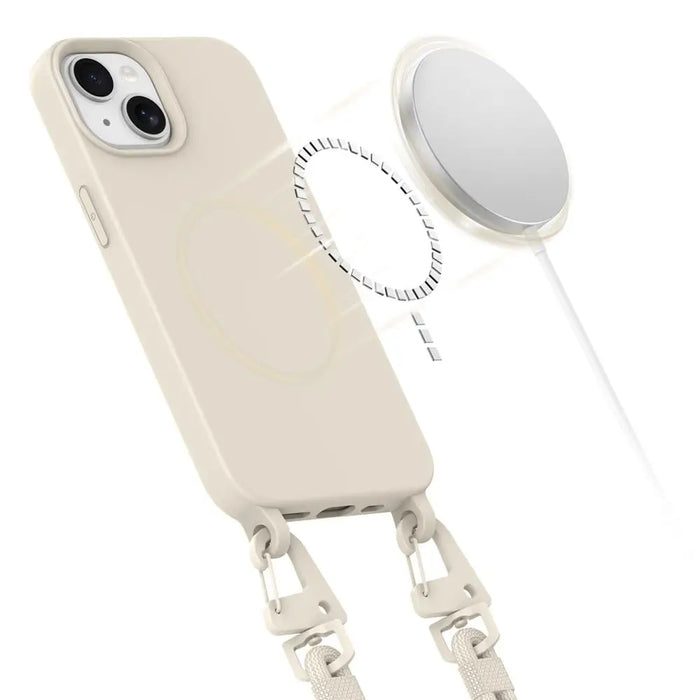 Tech-Protect MagNecklace MagSafe iPhone 15 Case - Beige - Cell phone cases and covers<<<HurtelXML