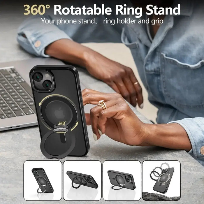 Tech-Protect MagRing MagSafe case for iPhone 16e - matte black - Cell phone cases and covers<<<HurtelXML