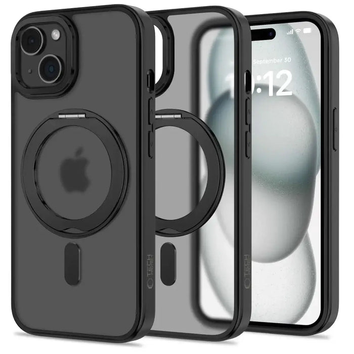 Tech-Protect MagRing MagSafe Case with Stand for iPhone 15 - Black - Cell phone cases and covers<<<HurtelXML