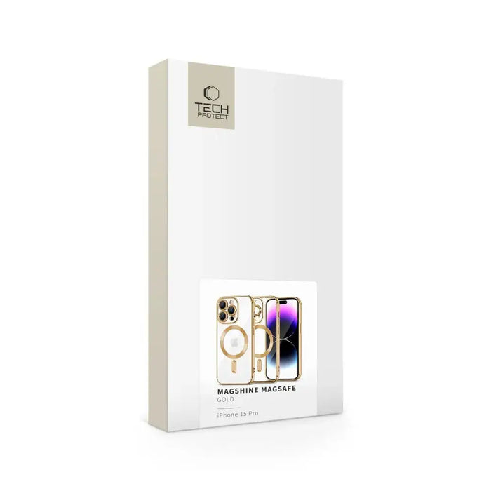 Tech-Protect MagShine Line MagSafe case for iPhone 15 Pro - gold - Cell phone cases and covers<<<HurtelXML