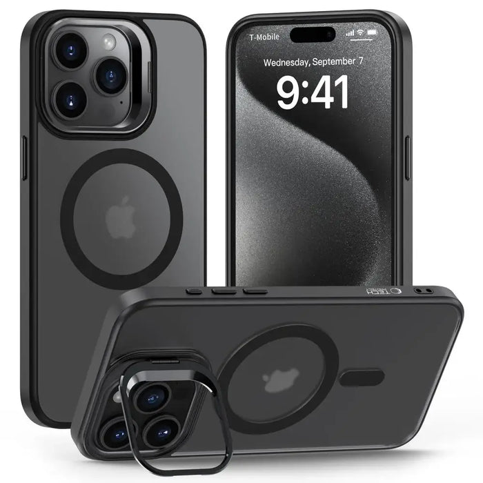 Tech-Protect MagStand MagSafe Case with Stand for iPhone 15 Pro - Black - Cell phone cases and covers<<<HurtelXML