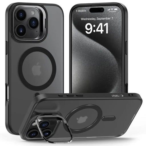 Tech-Protect MagStand MagSafe Case with Stand for iPhone 16 Pro Max - Semi-Transparent - Cell phone cases