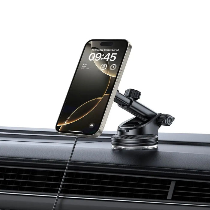 Tech-Protect MM15W-V4 Magnetic MagSafe 15W Car Holder for Cockpit / Windshield / Air Vent - Black - Cell phone