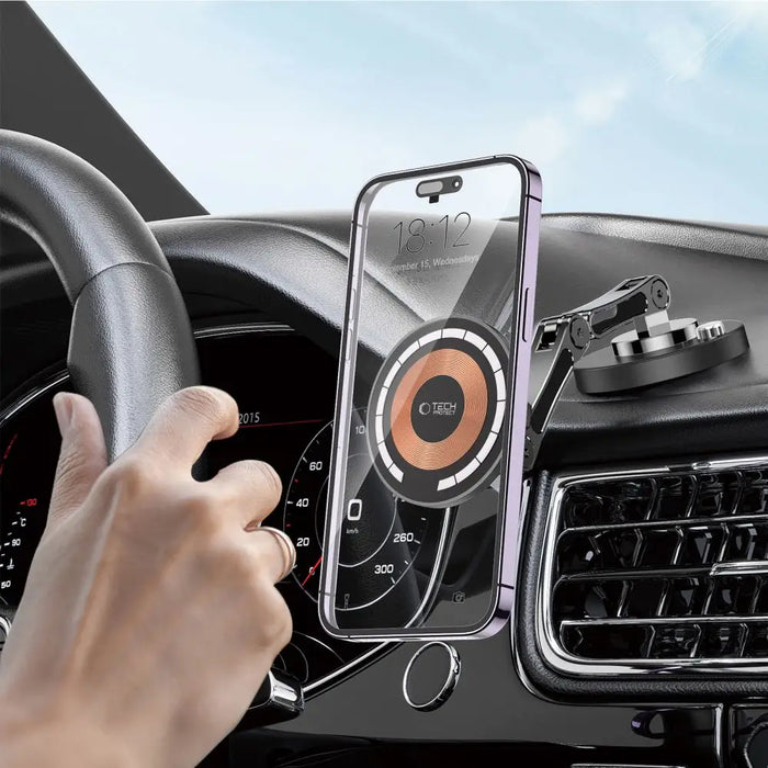 Tech-Protect MM15W-V8 Magnetic Car Holder for Dashboard with MagSafe 15W - Black - Cell phone holders<<<HurtelXML