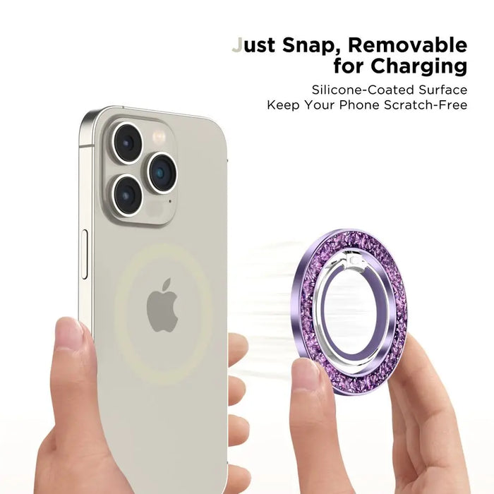 Tech-Protect MMR200 magnetic holder / ring with MagSafe - purple with crystals - Cell phone holders<<<HurtelXML